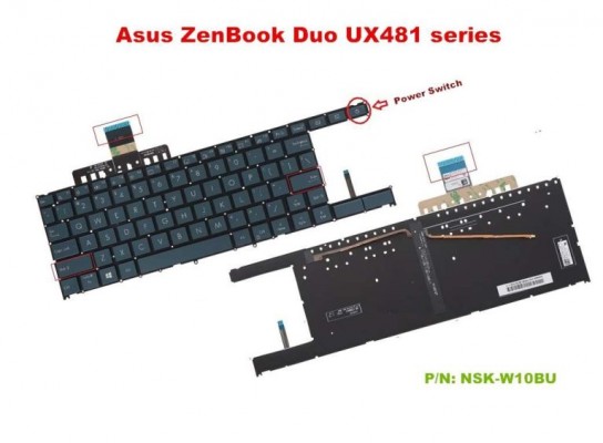 Bàn phím laptop Asus ZenBook Duo UX481 UX481F UX481FA UX481FAY UX481FL UX481FLY (CÓ ĐÈN, BH 6TH)